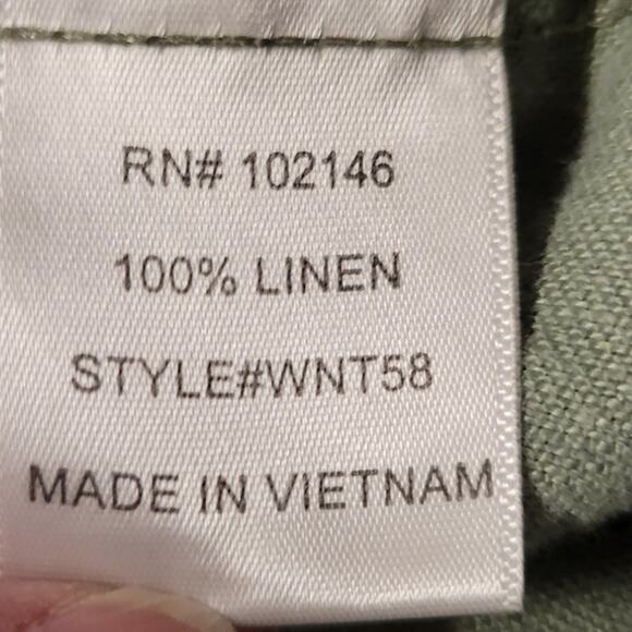 Michael Stars Olive Army Green Moto Vest 100% Linen Military Y2K Grunge Womens S - Picture 6 of 7